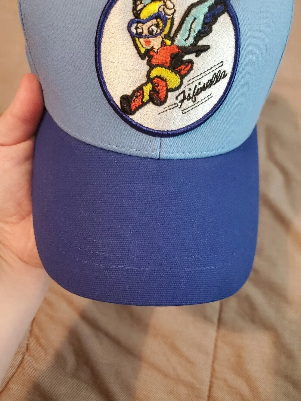 Air Force USAF Fifinella Wasp Unisex Light Blue Strapback Cap Hat